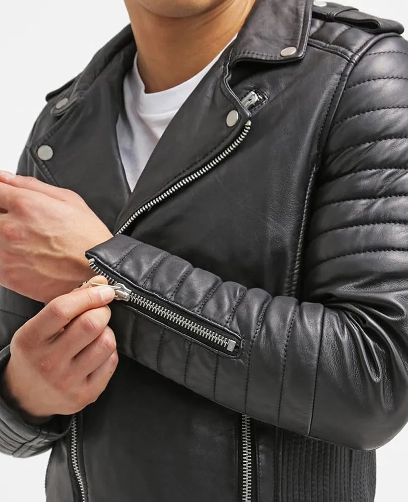 Harl Black Quilted Leather Jacket