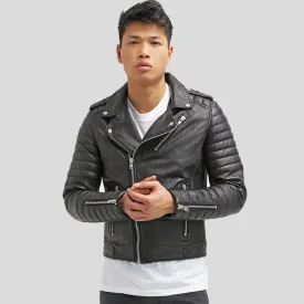 Harl Black Quilted Leather Jacket