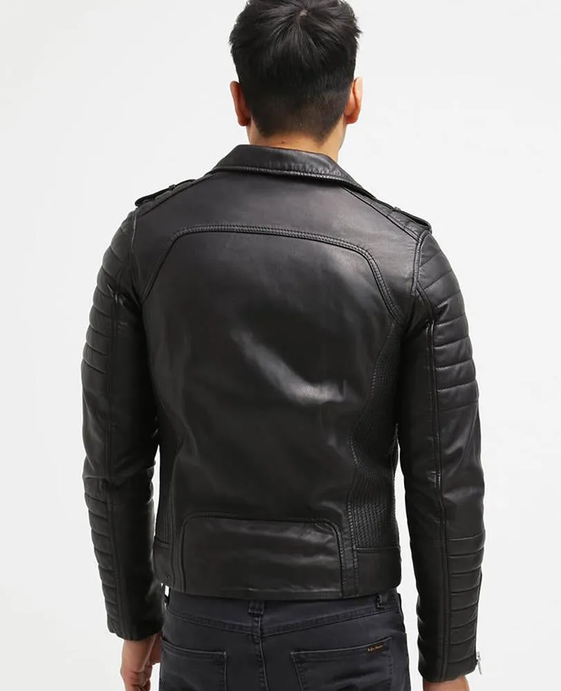 Harl Black Quilted Leather Jacket