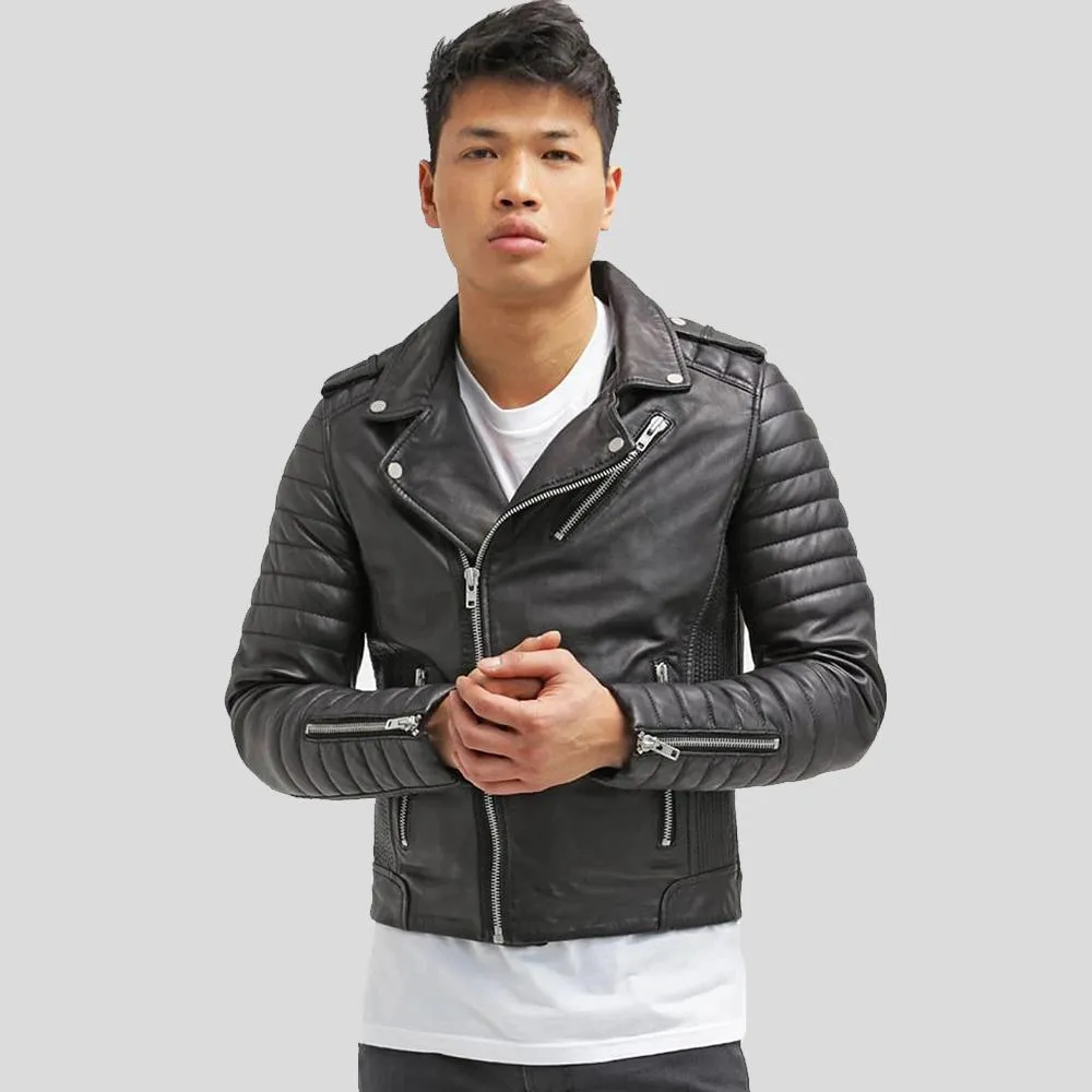 Harl Black Quilted Leather Jacket