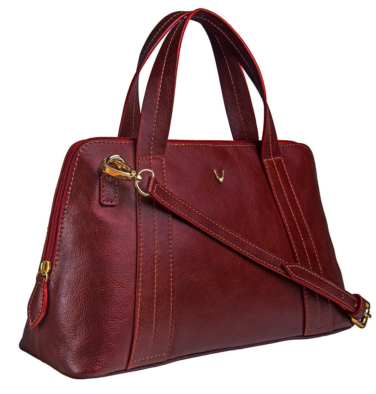 Hidesign Cerys Leather Satchel Bag Red