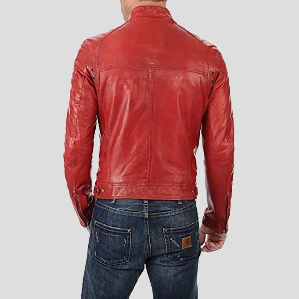 Hunter Red Racer Leather Jacket