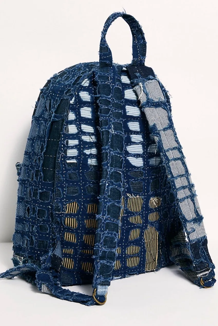 INDIGO PATCHWORK BACKPACK X FREE PEOPLE