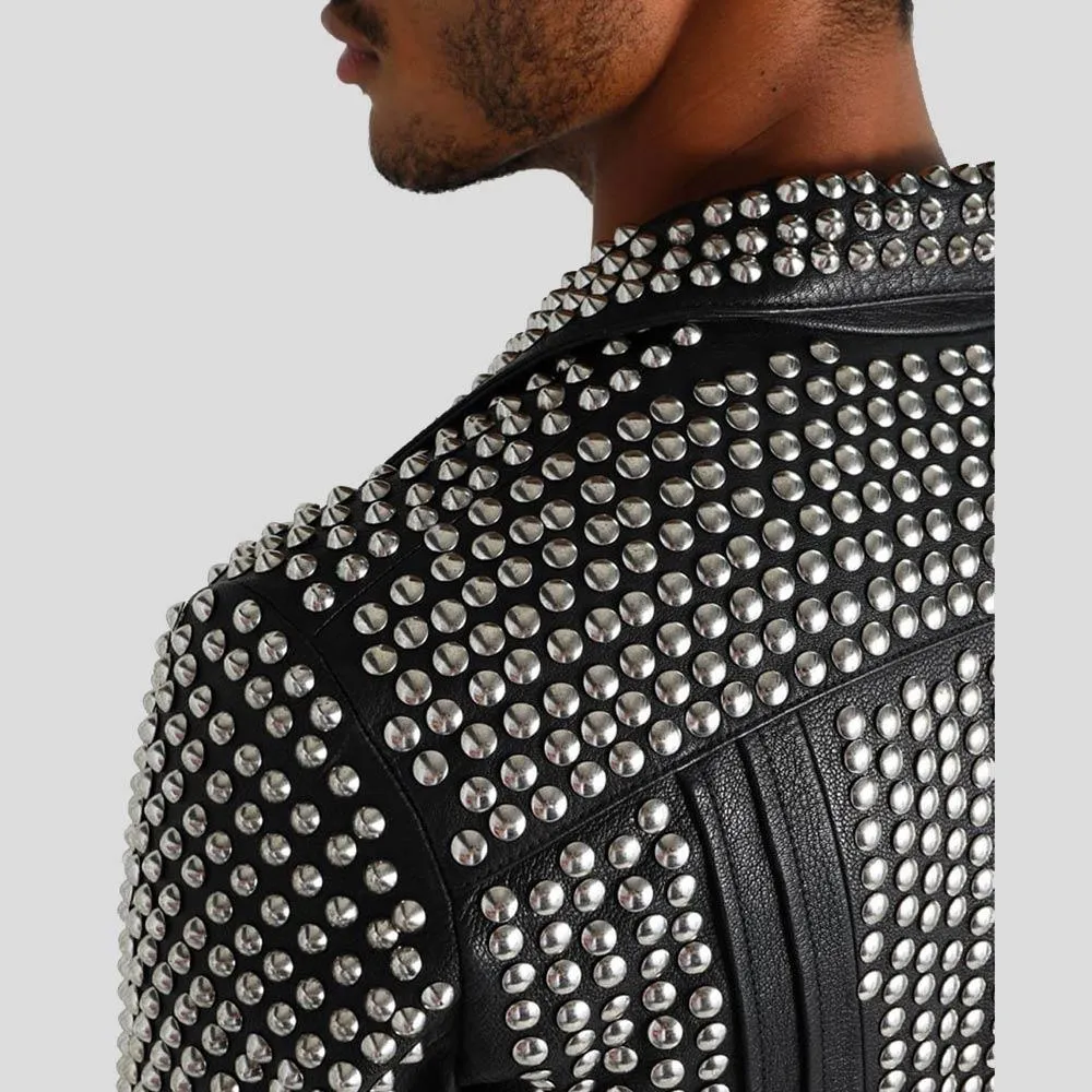 Jaxon Black Studded Leather Jacket