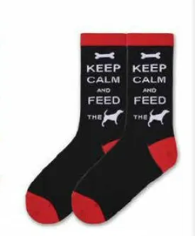 K Bell Keep Calm and Feed the Dog Sock