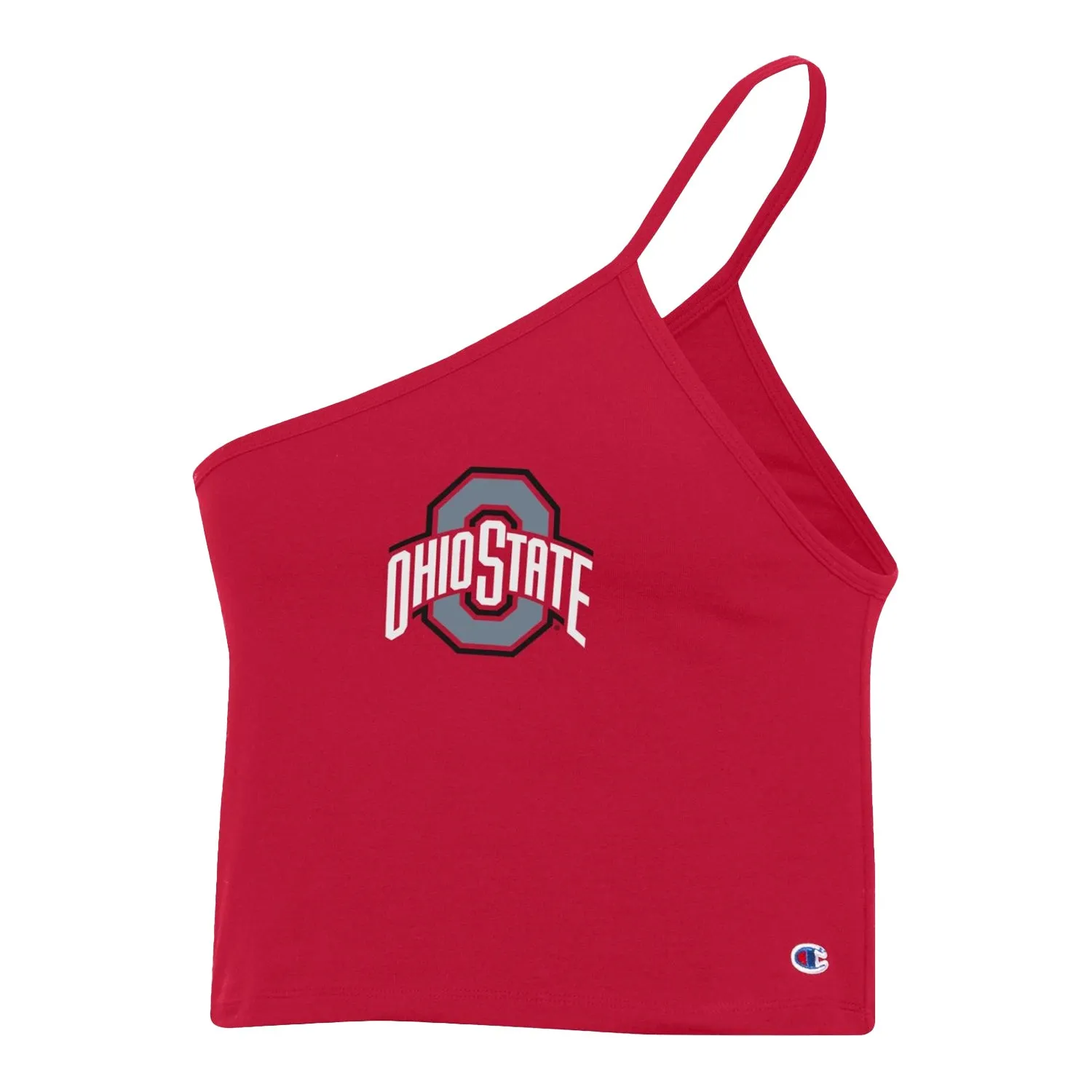 Ladies Ohio State Buckeyes Scarlet Cropped Asymmetrical Cami