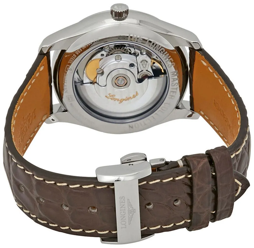 Longines Master Collection Automatic Stainless Steel Silver Dial Brown Leather Strap Day/Date Mens Watch L2.755.4.78.3