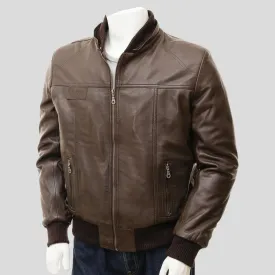 Mado Brown Removable Hooded Leather Jacket