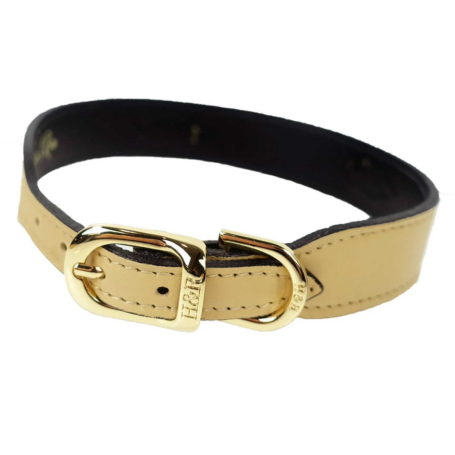 Mayfair Dog Collar in Vanilla, Natural & Gold