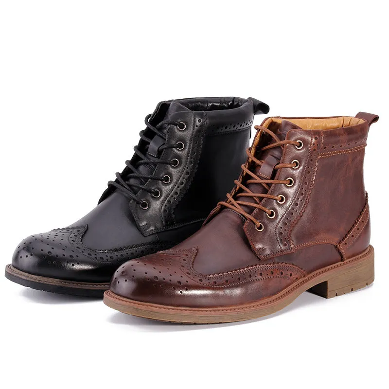 Men's Brogue Leather Martin Boots