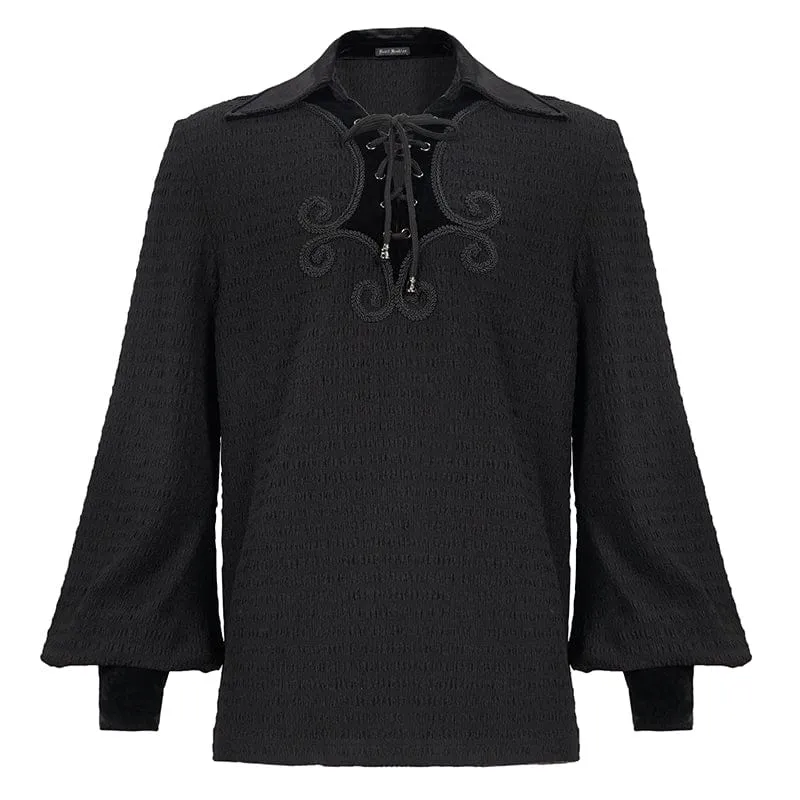 Men's Gothic Strappy Puff Sleeved Shirt