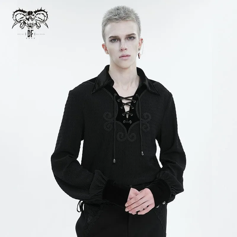 Men's Gothic Strappy Puff Sleeved Shirt