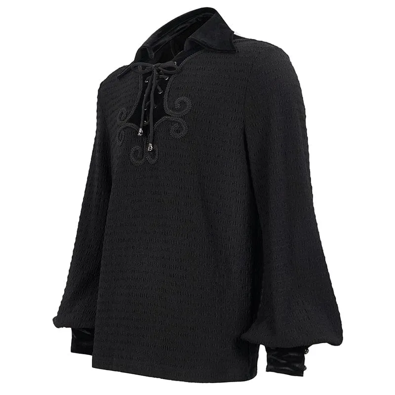 Men's Gothic Strappy Puff Sleeved Shirt