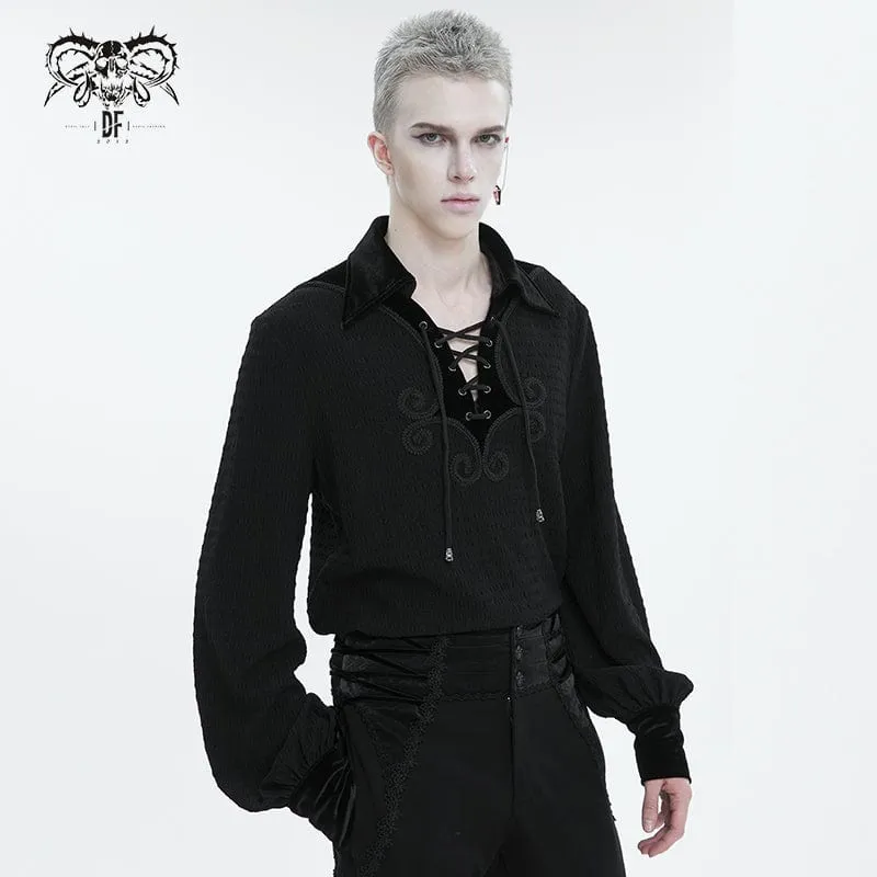 Men's Gothic Strappy Puff Sleeved Shirt