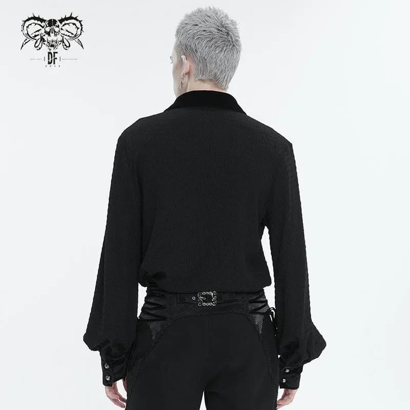 Men's Gothic Strappy Puff Sleeved Shirt