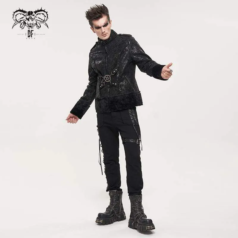 Men's Gothic Strappy Splice Buckle Unedged Pants