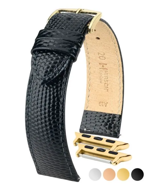 Men's HIRSCH RAINBOW Lizard Embossed Calfskin Watch Strap  1232 26