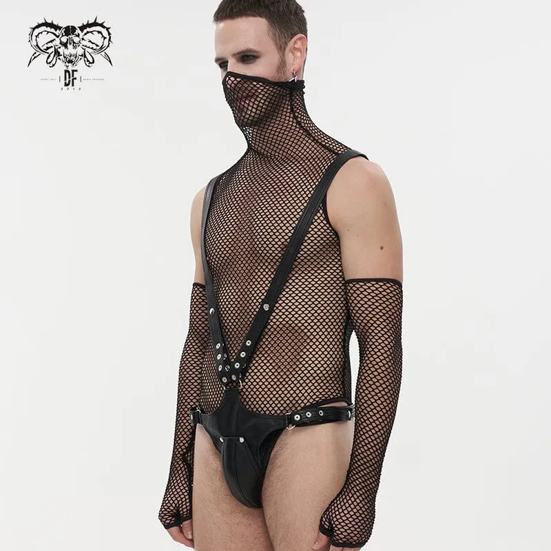 Men's Punk Adjustable Faux Leather Lingerie