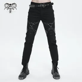 Men's Punk Buckle Splice Pants