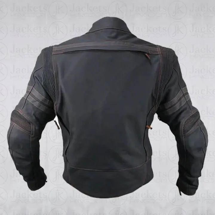 Men's 'Street' Motorcycle Matte Black Leather Armored Jacket