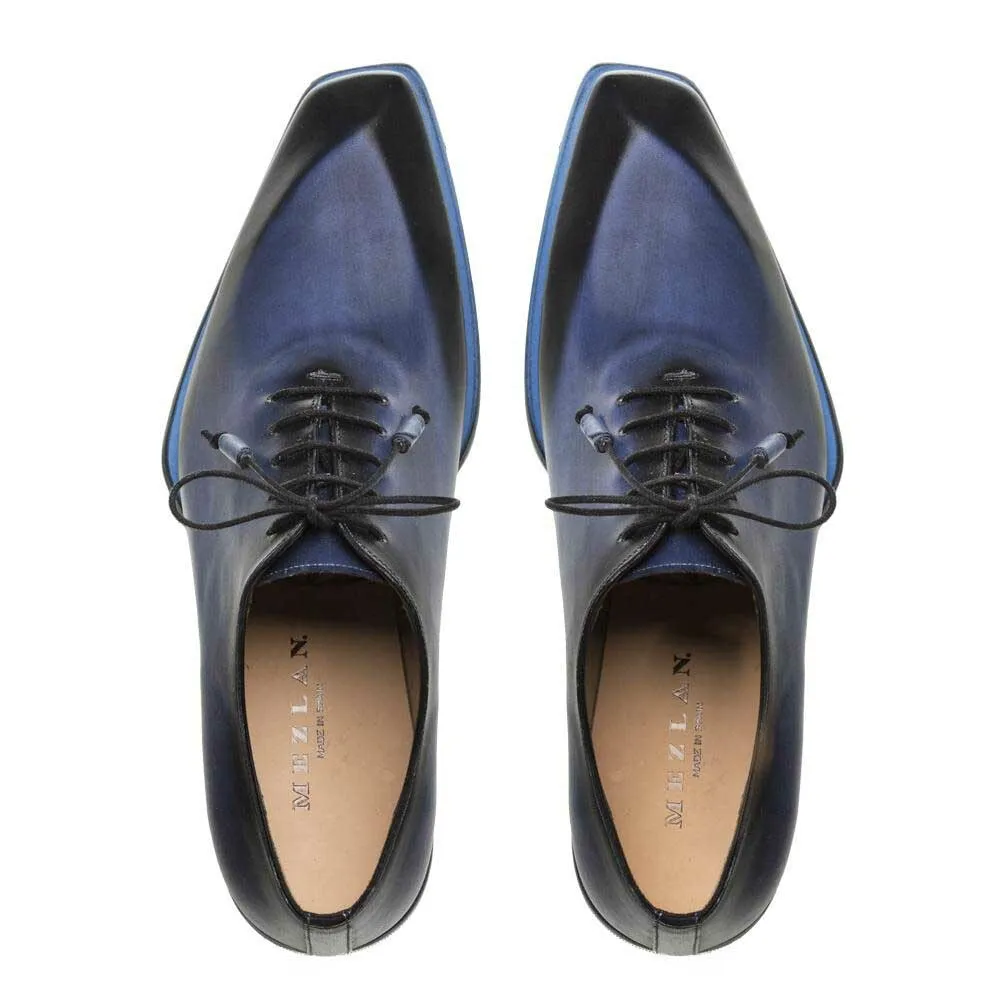 Mezlan Navy Asymmetric Plain Toe Oxford