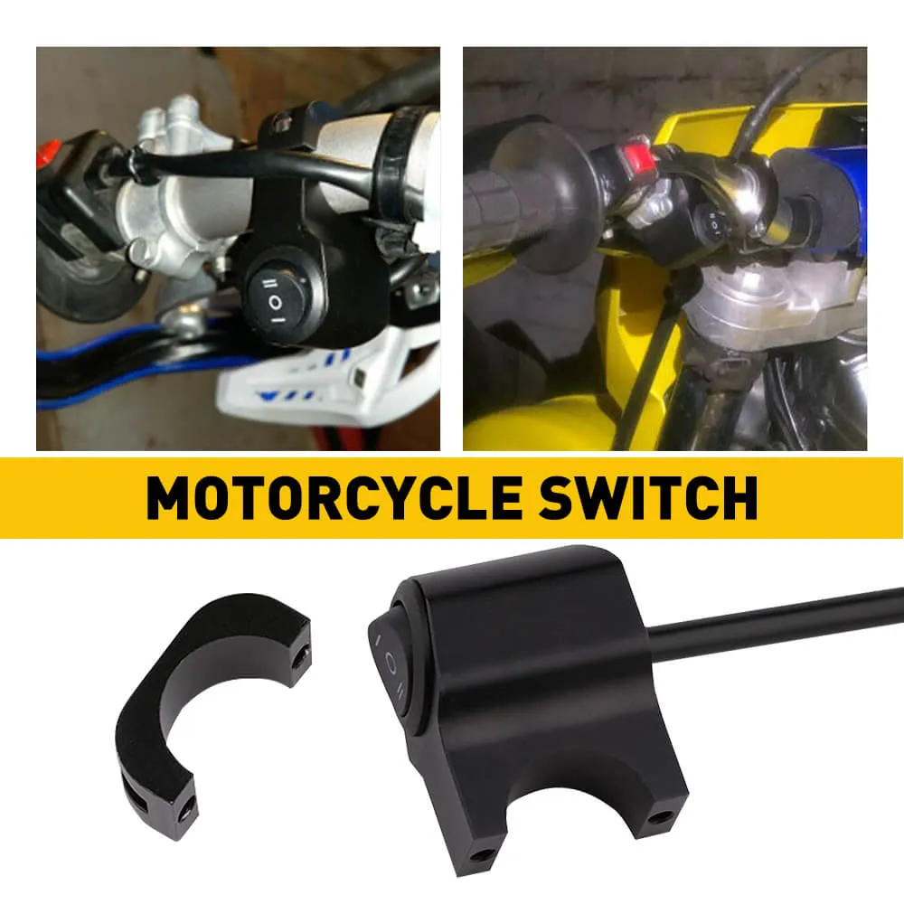 Motorcycle Handlebar Switch ATV Waterproof Handlebar Headlight Switch Aluminum Alloy Switch for Universal Motorcycle 7/8inch (22MM) 1 Pcs