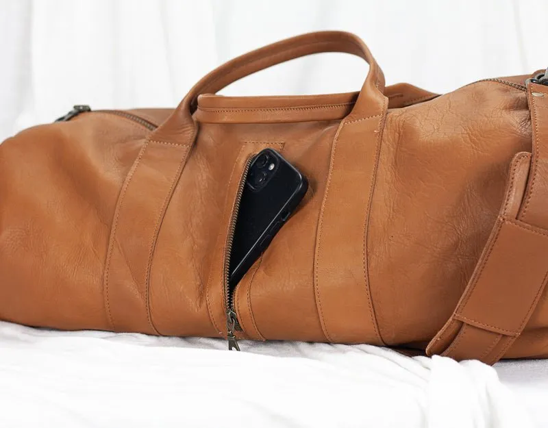 Nestor duffel bag - Brown leather