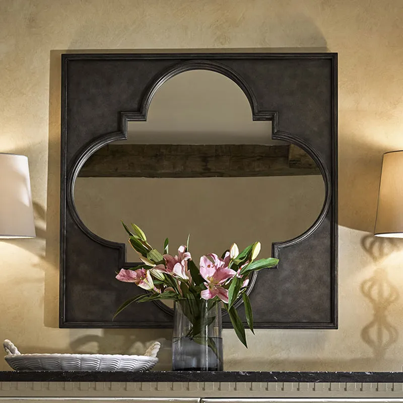 Oriental Window Frame Wall Mirror