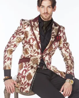 Prom Blazer - Prom Tuxedo 2021 - Leafy Burgundy - Semi Long Blazer