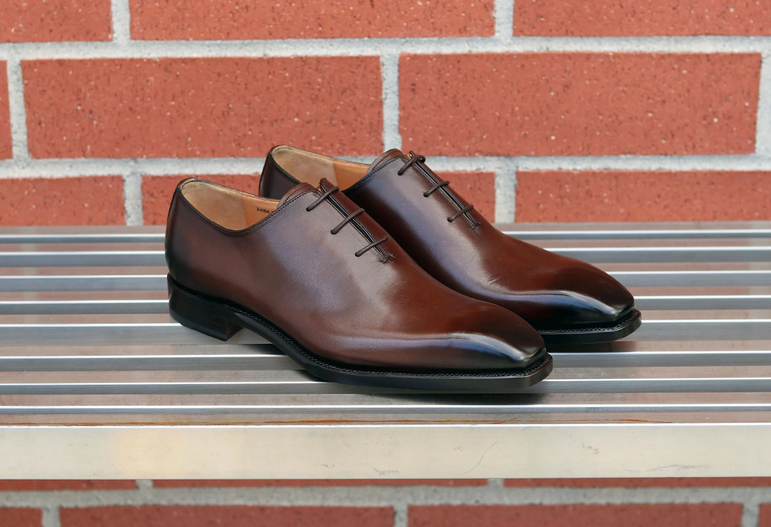 "Jason Sr" Burnished Calfskin Lace-Up Oxford Brown