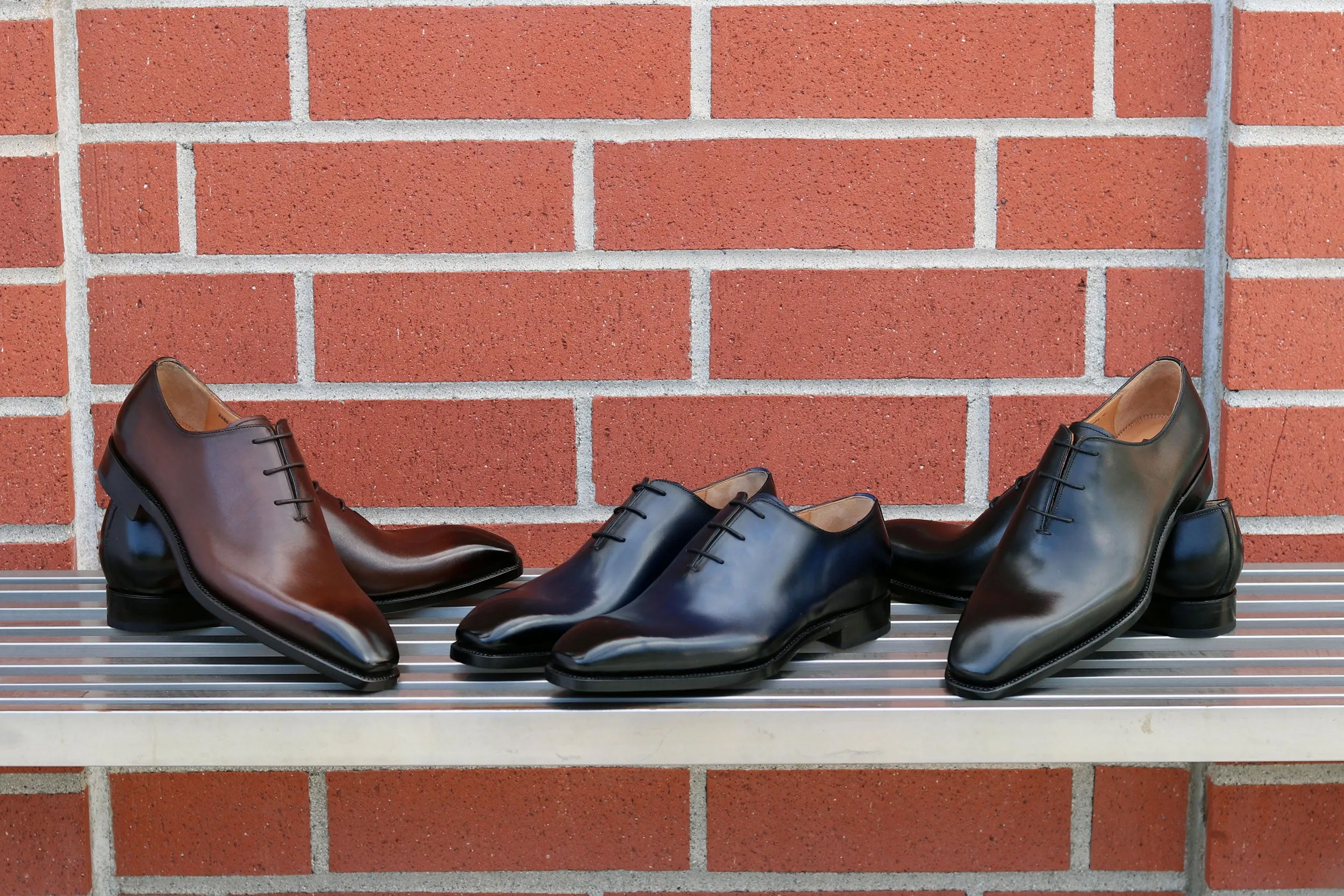 "Jason Sr" Burnished Calfskin Lace-Up Oxford Brown