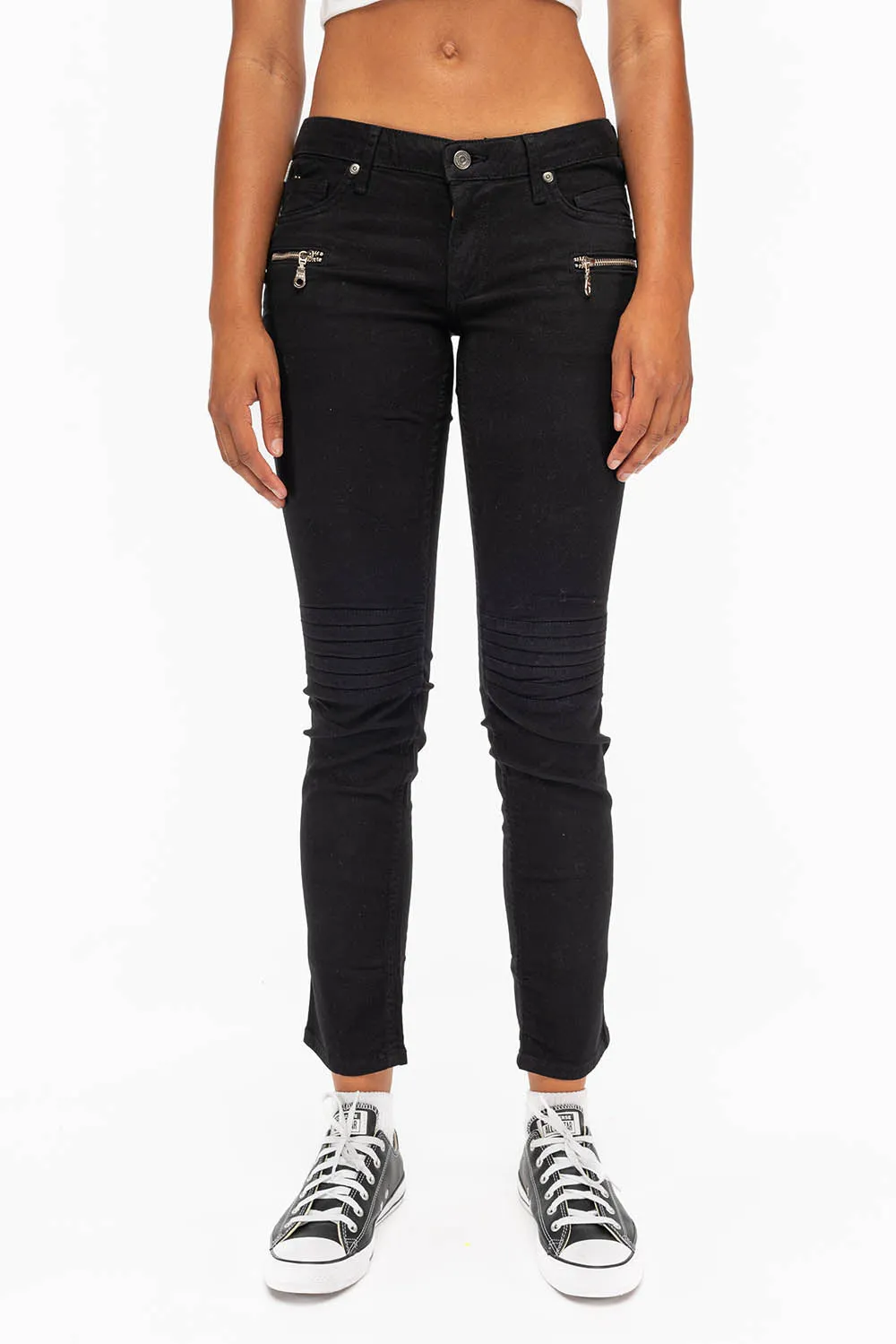 ROBIN'S BIKER WOMENS JEANS IN BLACK