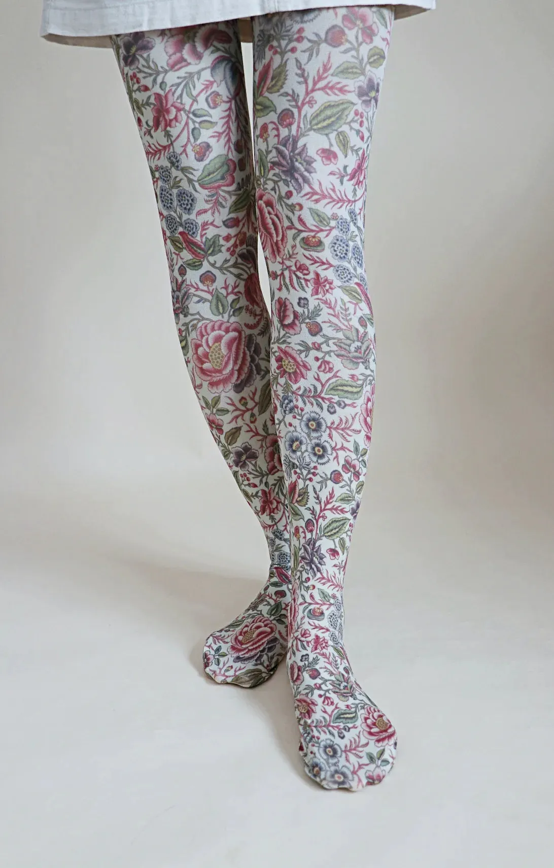 Rose Flower Printed Art Tights