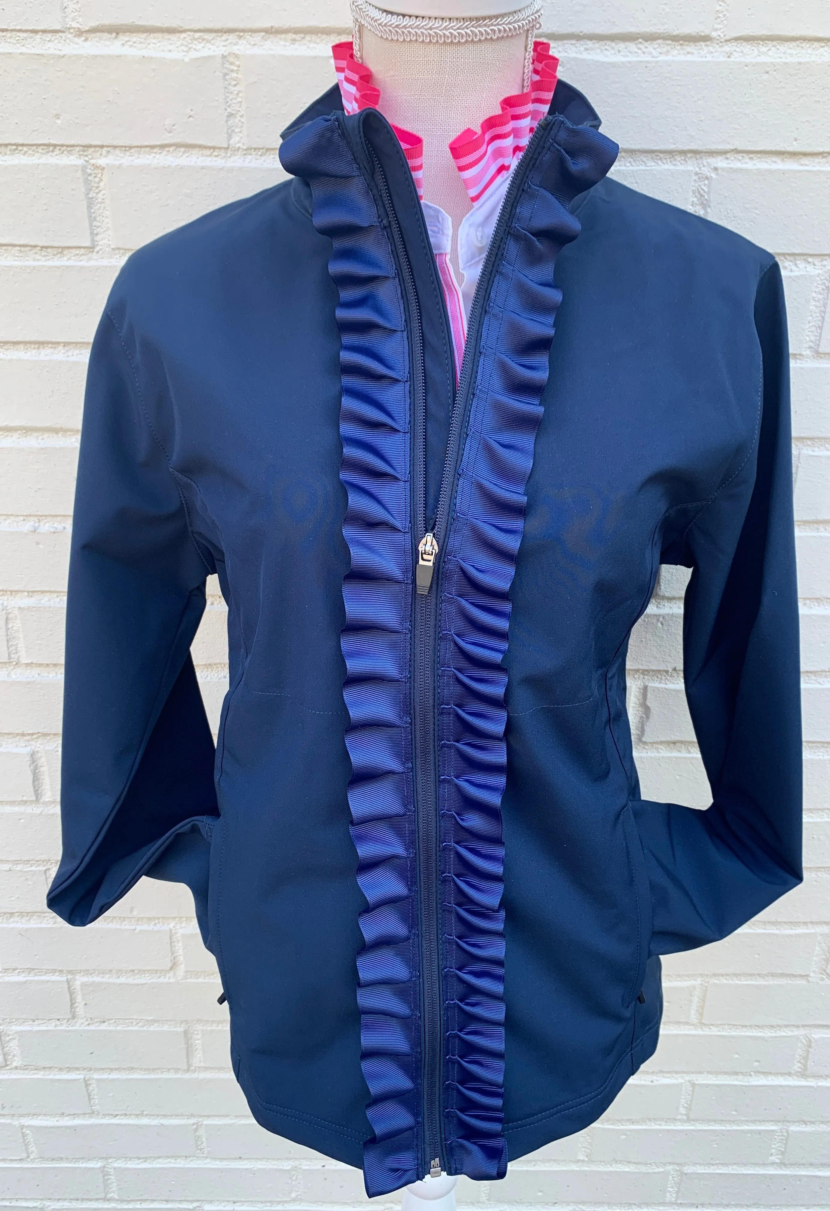 Sailor Soft Shell Jacket - Navy w Navy Ruffle Ribbon (SLR04)