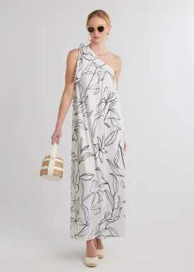 Santorini Dress in Luxe Stretch (Sketched Vine)