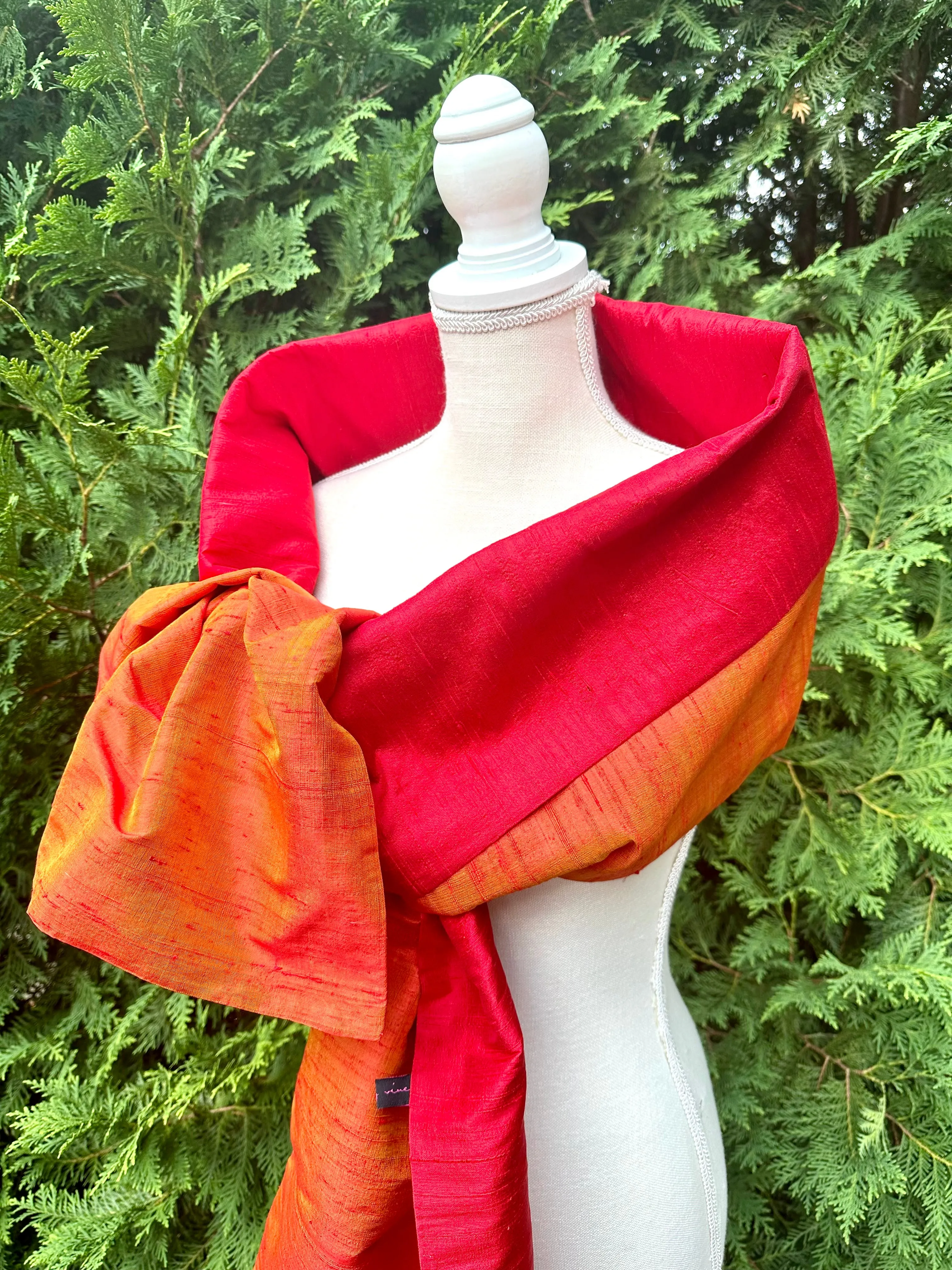 Silk Wrap in Orange and Red (LW103)