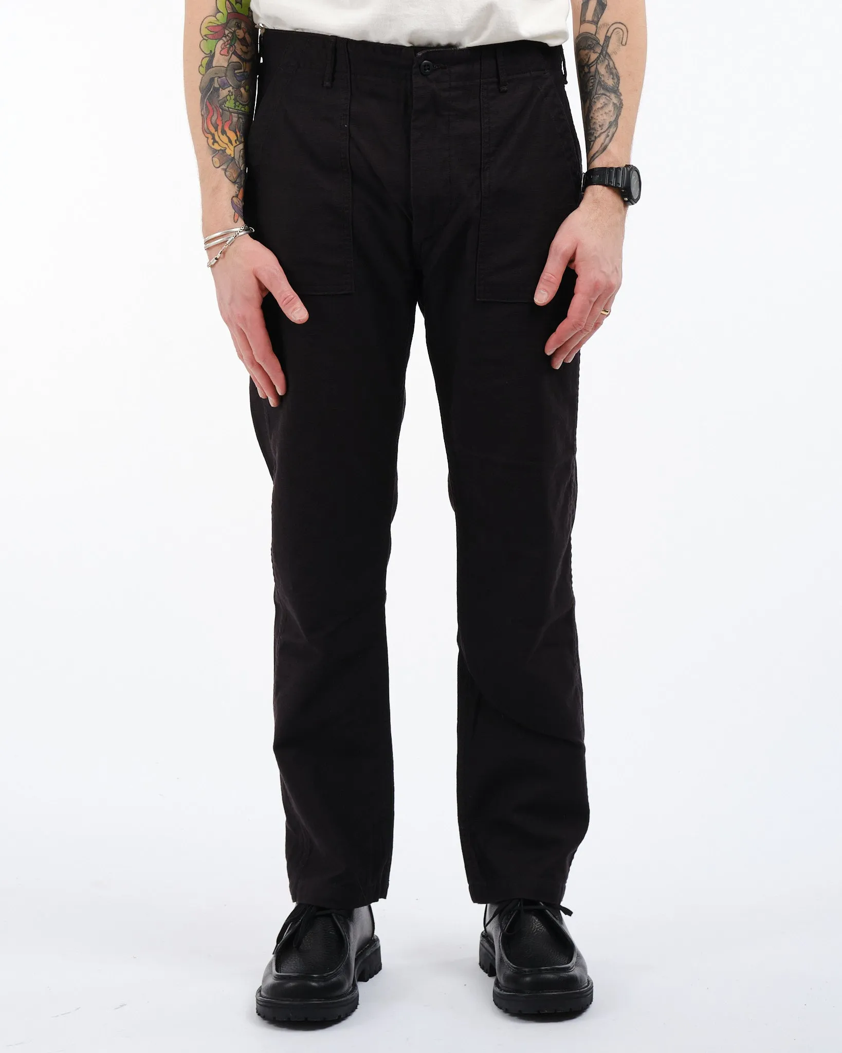 SLIM FIT FATIGUE PANTS BLACK