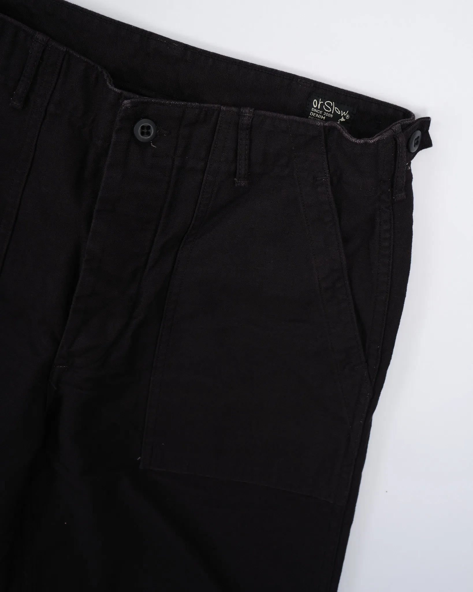 SLIM FIT FATIGUE PANTS BLACK