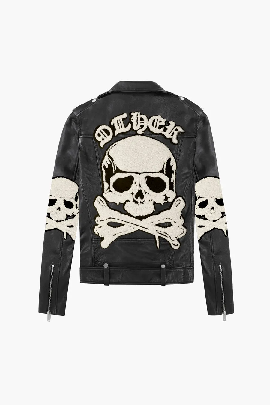 The Skull & Crossbones Patch Deuce Biker Jacket | Vintage Black