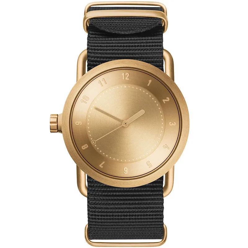 TID No.1 Gold Dial / Black Leather Strap / Gold Buckle