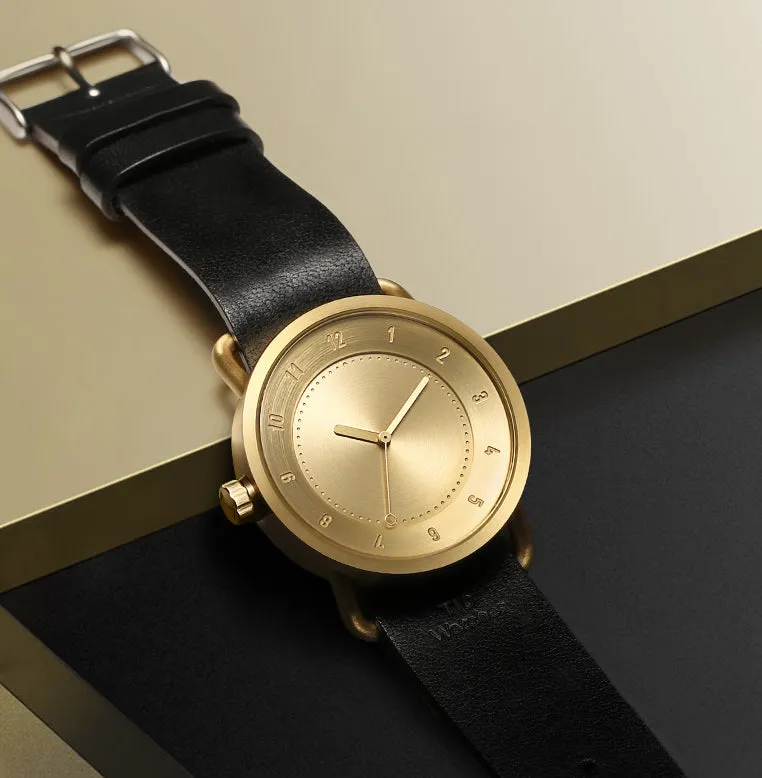 TID No.1 Gold Dial / Black Leather Strap / Gold Buckle