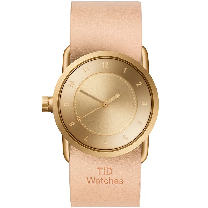 TID No.1 Gold Dial / Black Leather Strap / Gold Buckle