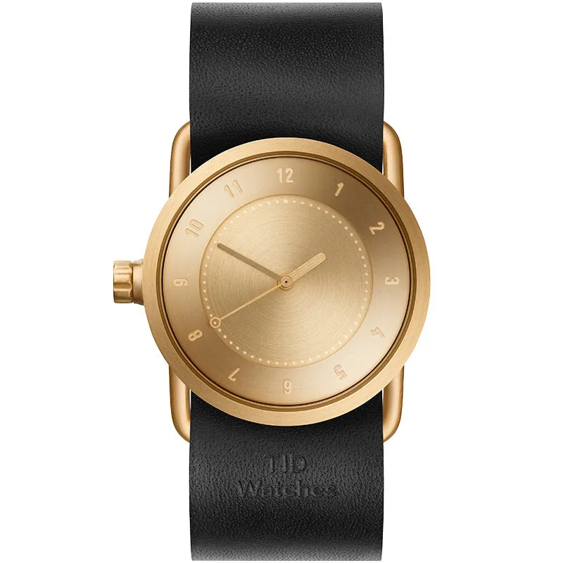 TID No.1 Gold Dial / Black Leather Strap / Gold Buckle