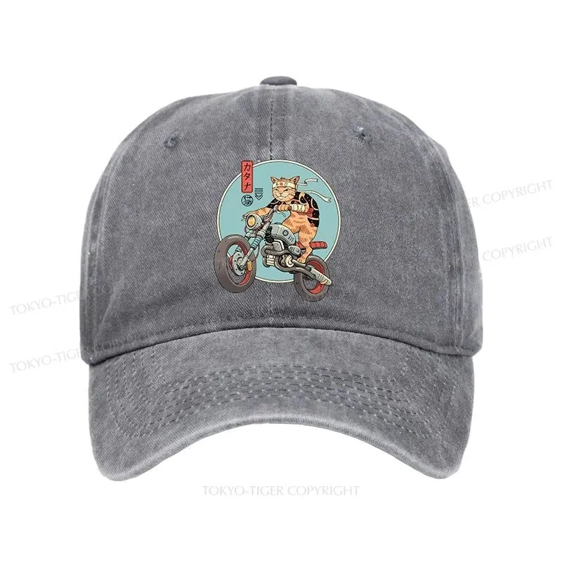 Tokyo-Tiger Catana Motorcycle Washed Cap