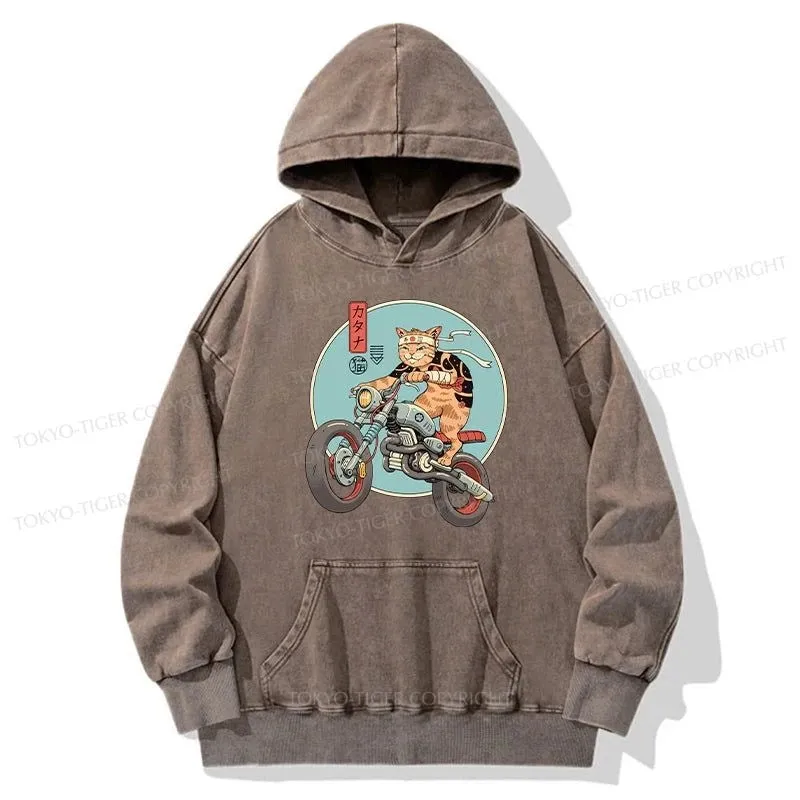 Tokyo-Tiger Catana Motorcycle Washed Hoodie