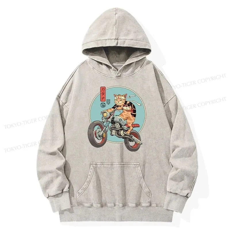 Tokyo-Tiger Catana Motorcycle Washed Hoodie