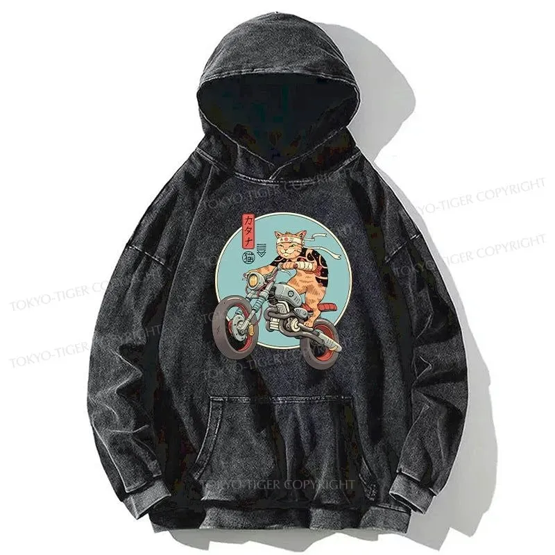 Tokyo-Tiger Catana Motorcycle Washed Hoodie