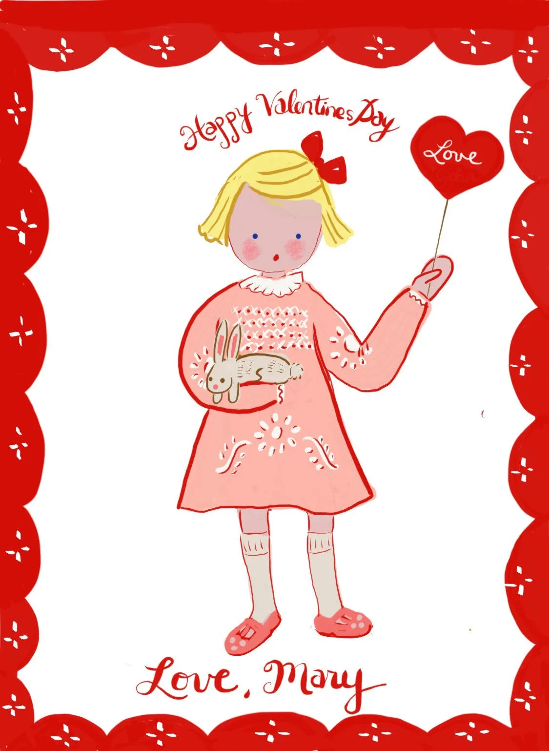 Valentine Cards- Boy with Red Shorts