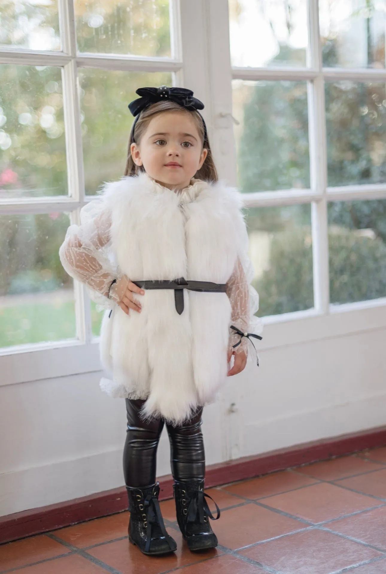 White Faux Fur Vest