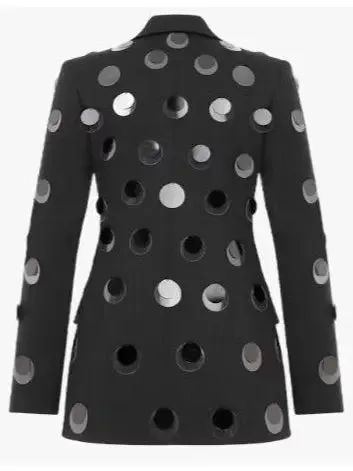 Women’s Black Blazer with Large Paillette Sequins